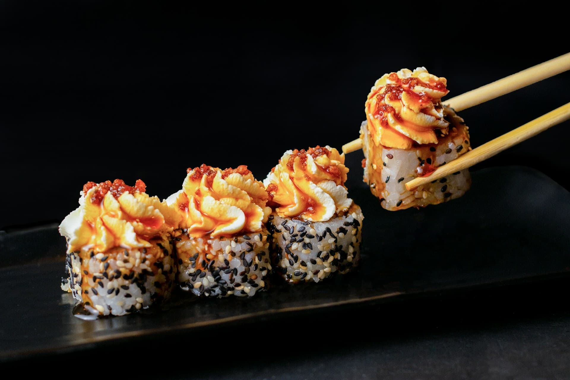 long line of sushi