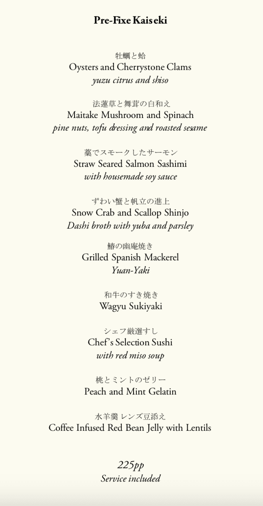 Menu Pricing